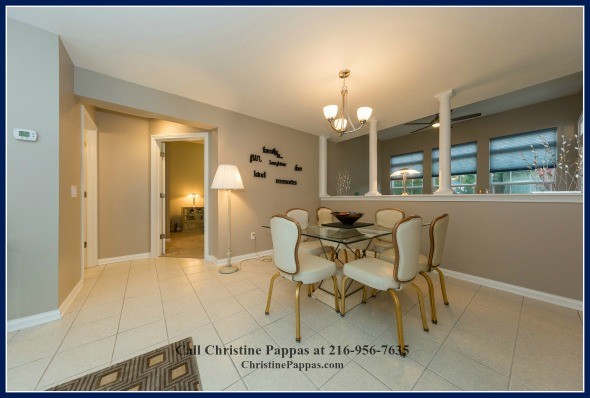 Dine in style by filling the dining area of Northeast OH condo with exquisite dining room furniture.